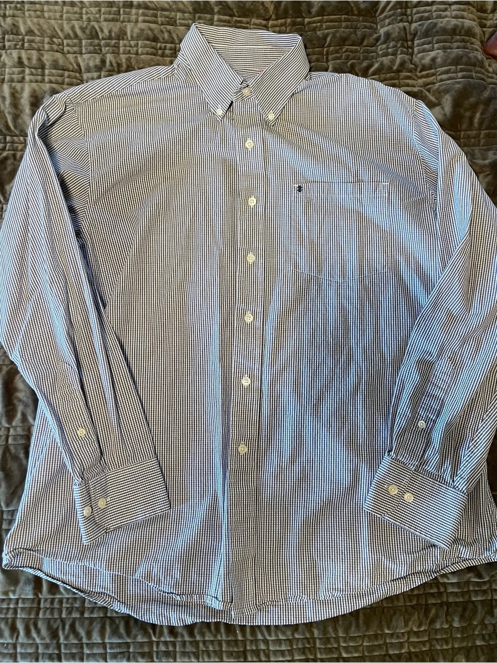 Izod Blue Microstripe Button-Down Dress Shirt